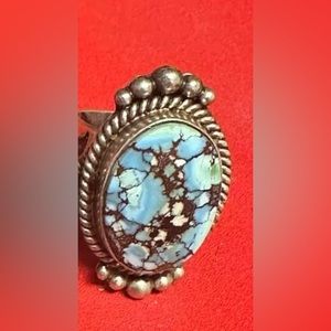 Authentic Davida Lister Ring-Golden Hills Turquoise and .925 Silver (Navajo!)